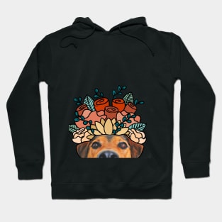 Peeking Cute Dog Photo Collage Hoodie